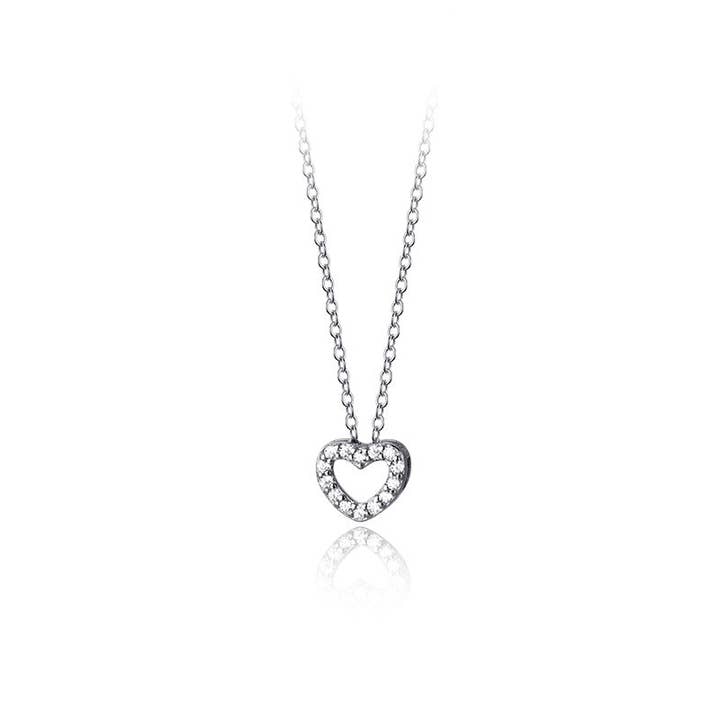 Collana con ciondolo a forma di cuore in argento Sterling 925 - ROMA GEMS