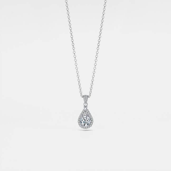 Collana con ciondolo a goccia in moissanite in argento Sterling 925 - ROMA GEMS