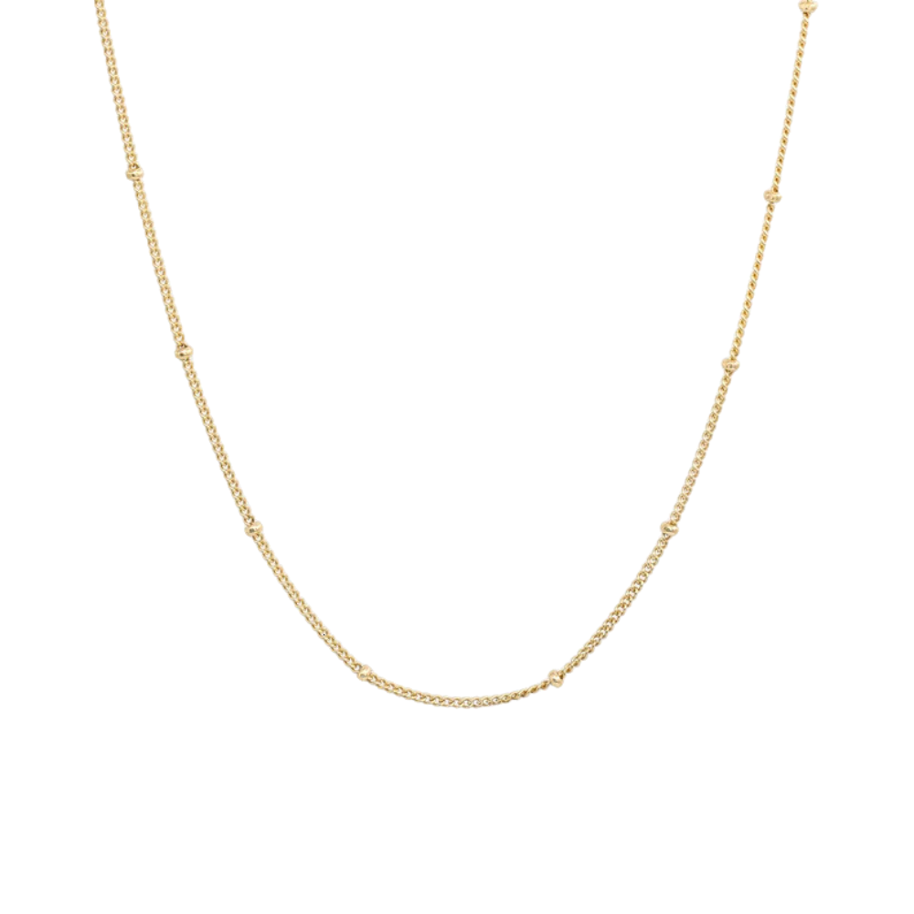 Collana Minimalista a Perline - Argento 925 Placcato Oro 18K, Catena Semplice a Strati per Donna - ROMA GEMS