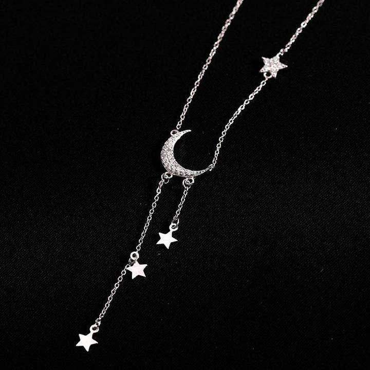 Collana con nappine a strati Moon Star in argento Sterling 925 - ROMA GEMS