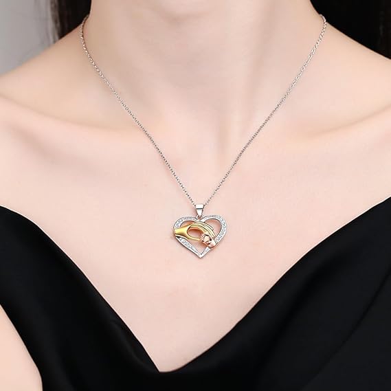 Collana in Argento Sterlingo 925 Placcato Oro con Ciondolo Cuore - ROMA GEMS