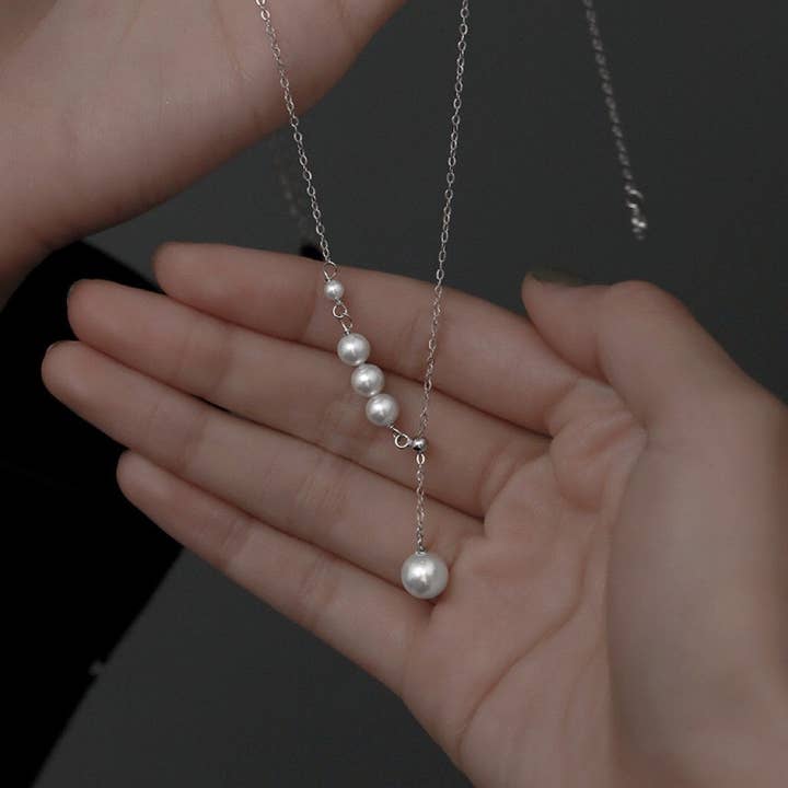 Collana di Perle in Argento Sterling 925 Placcato in Oro - ROMA GEMS