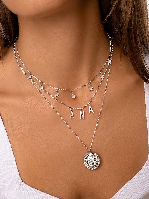 Collana con Piccoli Pendenti a Stella - Ciondolo con Stelline da Donna in Argento Sterling 925 - ROMA GEMS