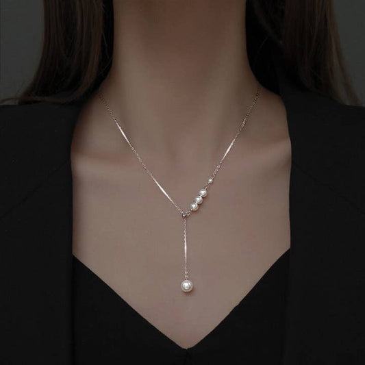 Collana di Perle in Argento Sterling 925 Placcato in Oro - ROMA GEMS