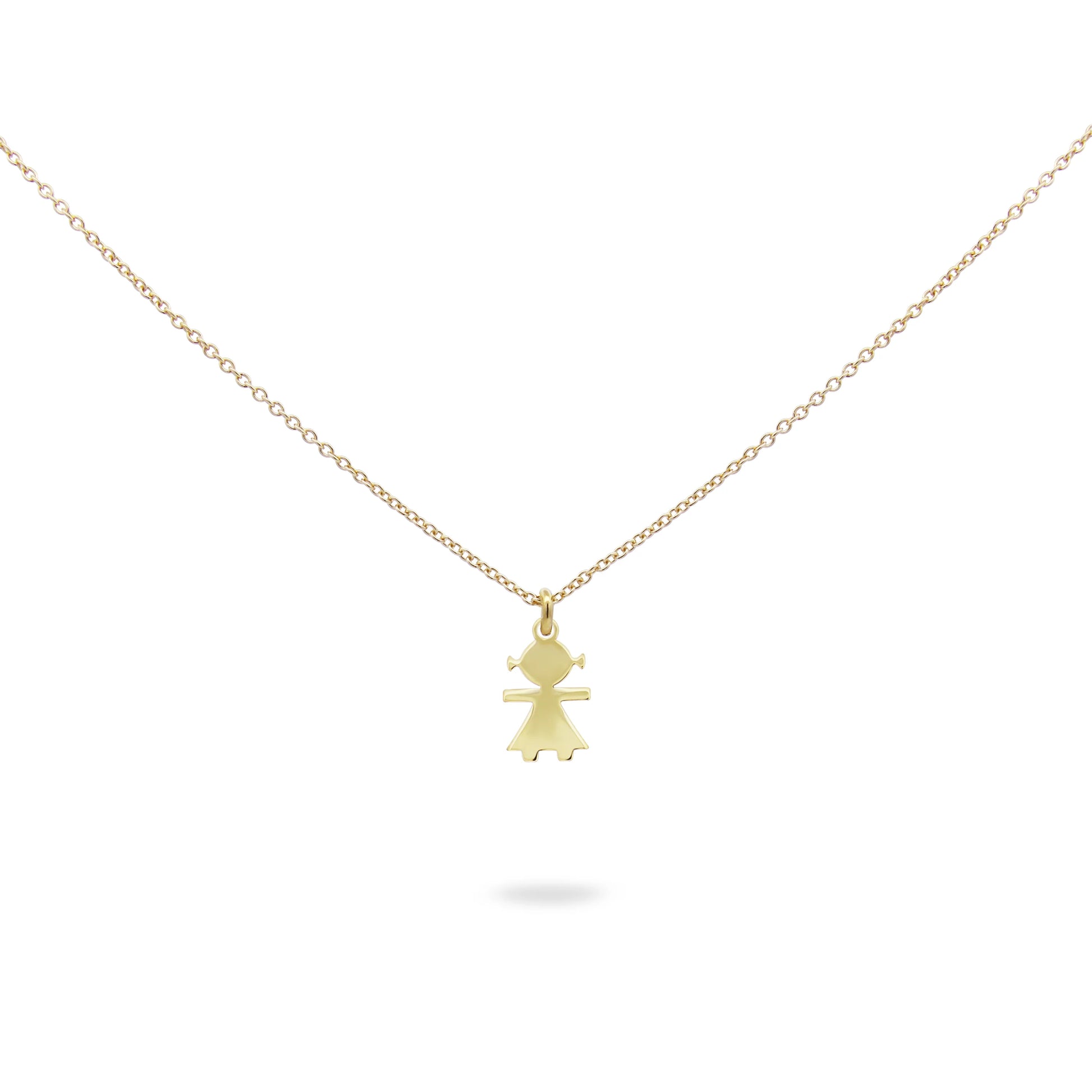 Collana in Argento Sterlingo 925 Placcato Oro con Pendente Bambina - ROMA GEMS