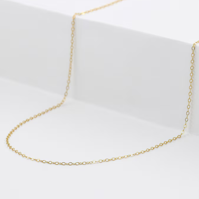 Collana in Argento Sterling 925 Placcato Oro - Catena Rolo 45 cm - ROMA GEMS