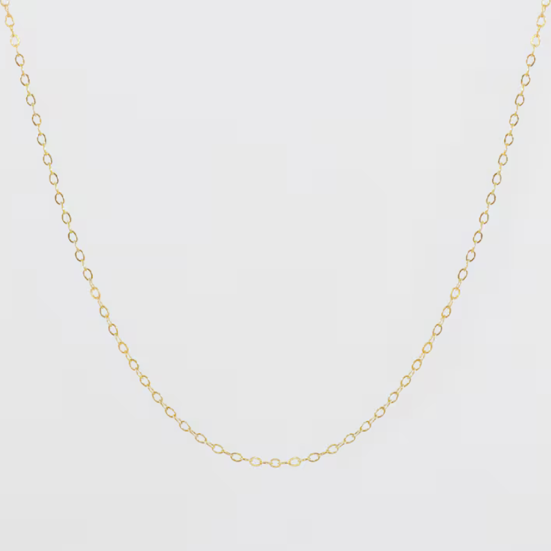 Collana in Argento Sterling 925 Placcato Oro - Catena Rolo 45 cm - ROMA GEMS