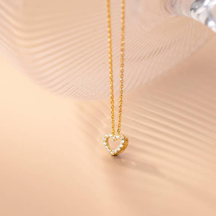Collana con ciondolo a forma di cuore in argento Sterling 925 - ROMA GEMS