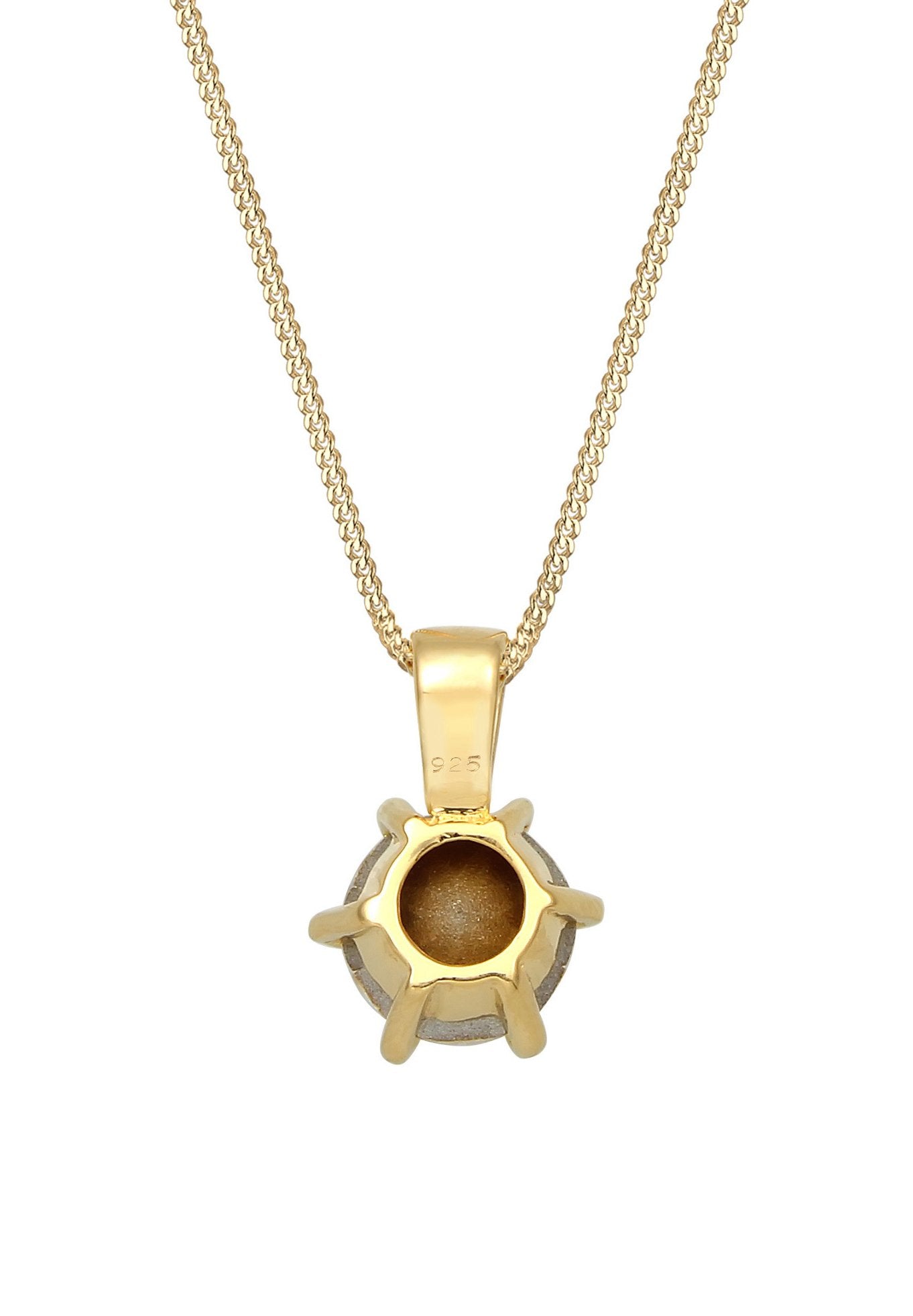 Collana in Argento Sterling 925 Placcata in Oro con Pendente a Punto di Diamante - ROMA GEMS