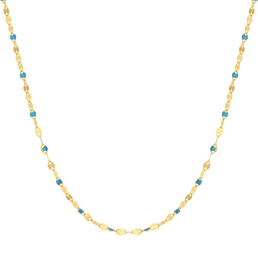 Collana in Argento 925 Placcata Oro 18k con Dettagli Colorati  – Raffinatezza Moderna - ROMA GEMS