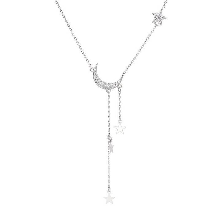 Collana con nappine a strati Moon Star in argento Sterling 925 - ROMA GEMS