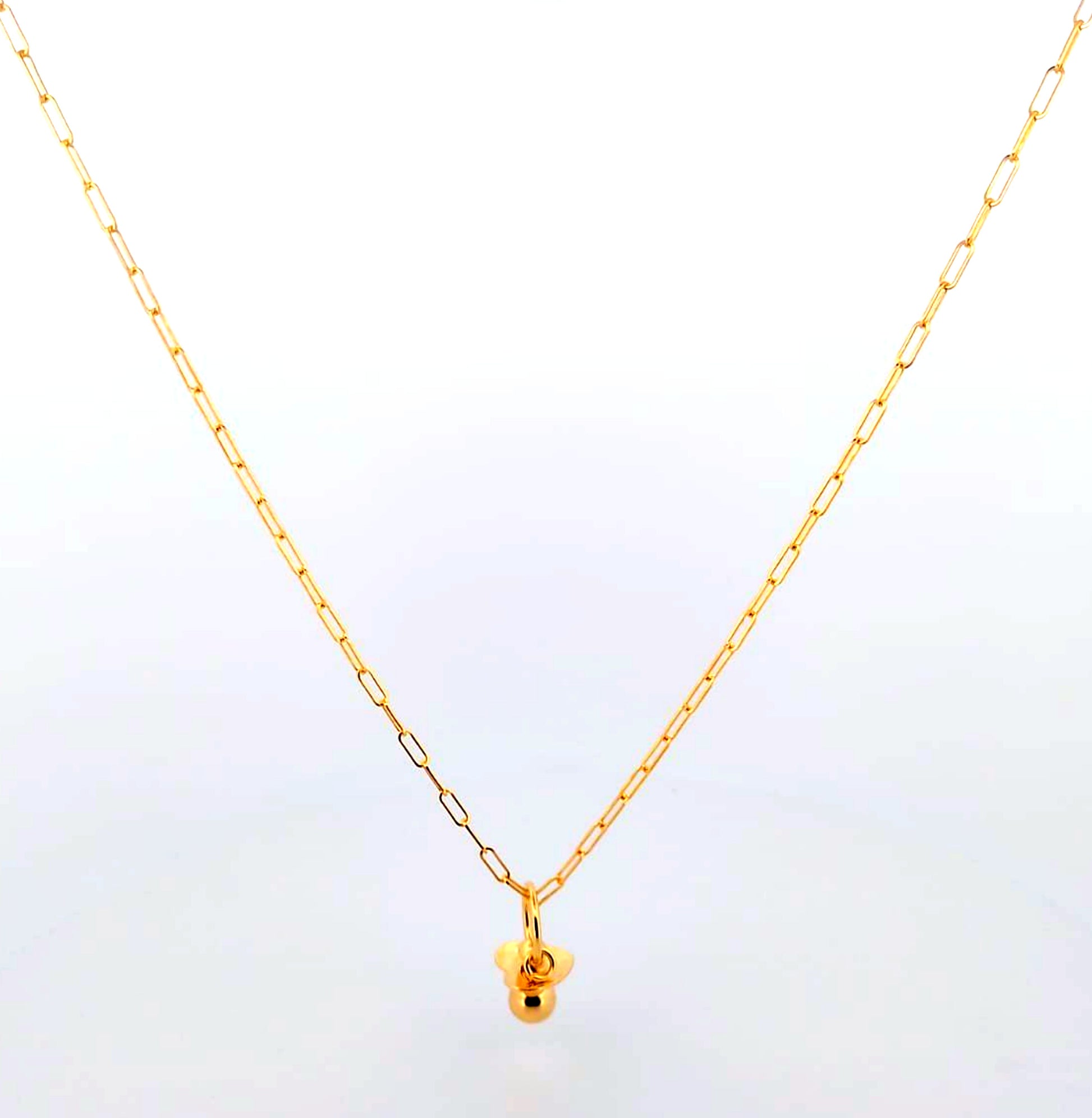 Collana in Argento Sterlingo 925 Placcato Oro con Pendente Ciambella - ROMA GEMS