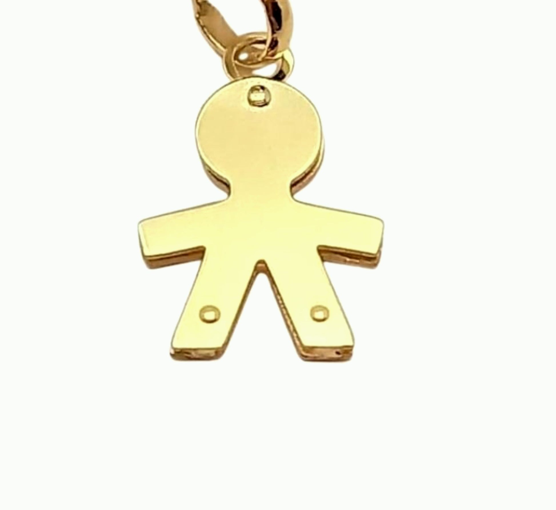 Collana in Argento 925 Placcato Oro con Pendente Bambino - Made in Italy - ROMA GEMS
