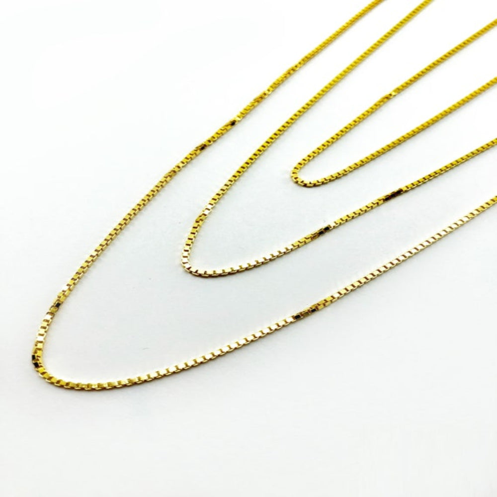 Collana in Argento Sterlingo 925 Placcato Oro - Maglia Veneziana - ROMA GEMS