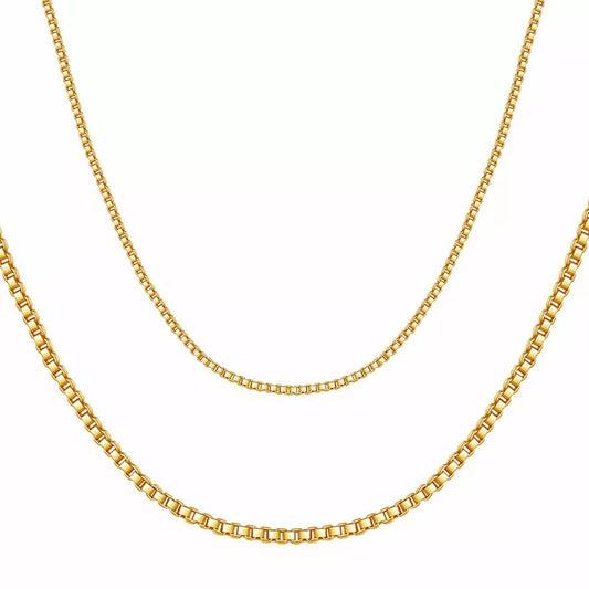 Collana in Argento Sterlingo 925 Placcato Oro - Maglia Veneziana - ROMA GEMS